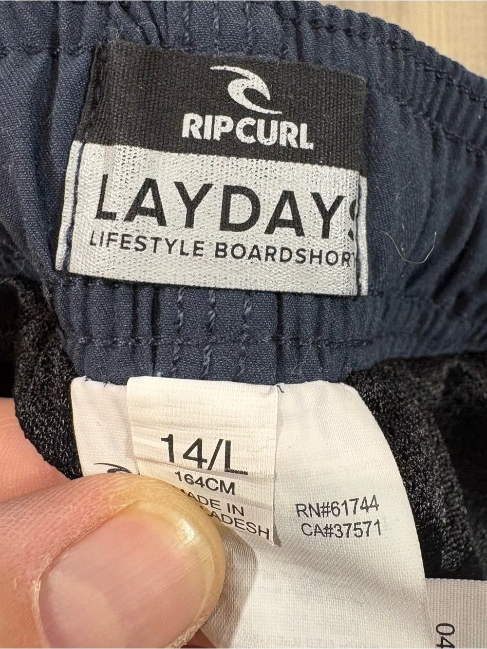 RipCurl Offset Daily Volley Board-shorts 14/L Navy Blue Drawstring